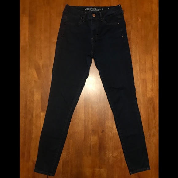 EUC American Eagle dark denim jeggings sz 10 Reg